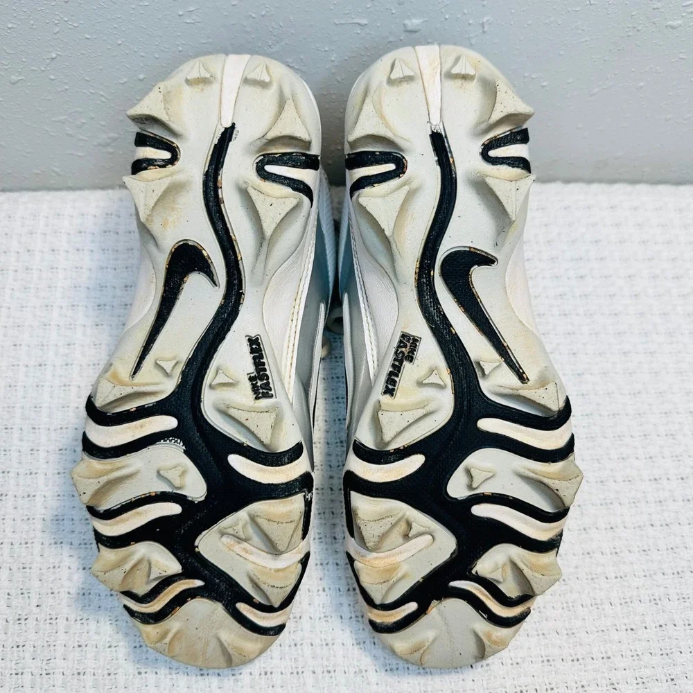Nike Kids Alpha Huarache Fastflex Baseball‎ Cleats White Silver Sports Youth 3